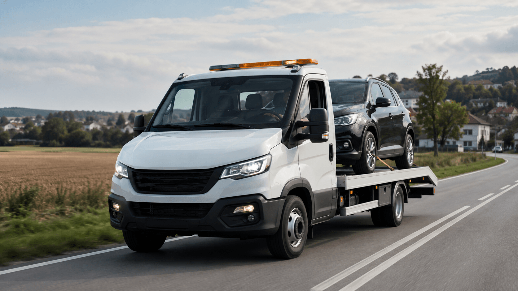 Laweta Kartuzy – transport samochodu SUV na platformie lawety
